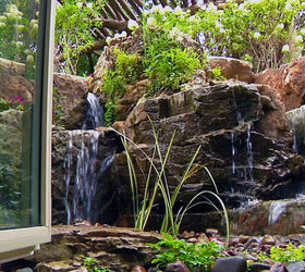 waterfalls for window wells, This basement office now has a beautiful view of a small waterfall Open the window to enjoy the sound