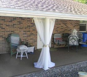 patio ideas outdoor curtains budget, outdoor living, porches