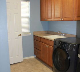 bright and cheery laundry room, home decor, laundry rooms, shelving ideas, This is what we started with