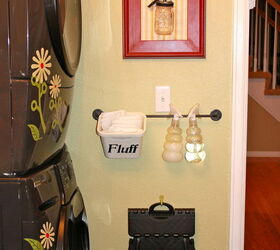 bright and cheery laundry room, home decor, laundry rooms, shelving ideas, Fun yet functional accessories
