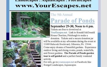 Parade of Ponds Garden Tour to benefit Ronald McDonald House Charities, Pittsburgh, September 29-30