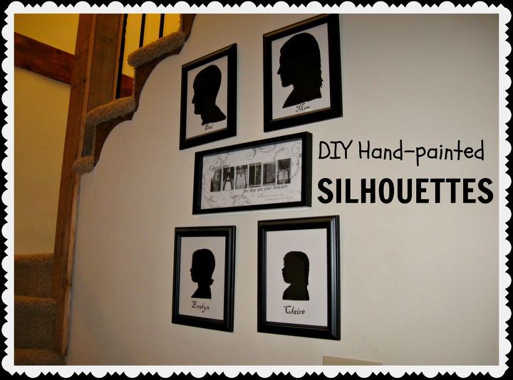diy hand painted silhouettes, crafts, home decor, painting, Hand painted silhouettes for the whole family