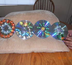 q new creations of cd disc spinners and tiers, crafts, Ocean and palm tree anna