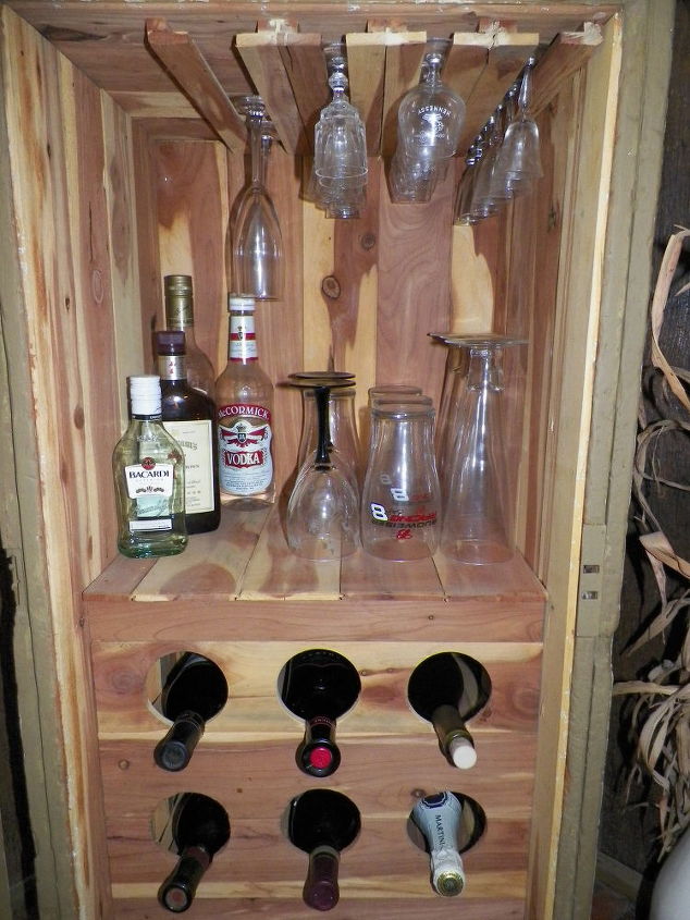 restored old horse tack trunk to liquor cabinet, painted furniture, woodworking projects