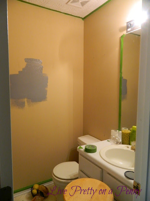half bathroom makeover for under 100, bathroom ideas, crafts, home decor, painting, My half bathroom before
