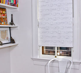 diy project spice up plain white vinyl window shades with wallpaper here s how, home decor, window treatments, windows