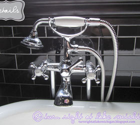our black white amp classic master bathroom, bathroom ideas, diy, home decor, home improvement, how to, Our special order freestanding faucet It s pretty much perfect
