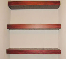 building floating shelves in a small bathroom, shelving ideas, storage ideas, woodworking projects, The empty shelves