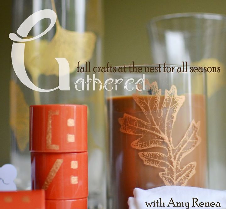 spicing up old decor pieces from the basement with silkscreens and glass paint, crafts, Fall Crafts with Martha Stewart Glass Paint falldecor marthastewart glasspainting crafty craft fall autumnhttp www anestforallseasons com 2012 09 gathered fall crafts html