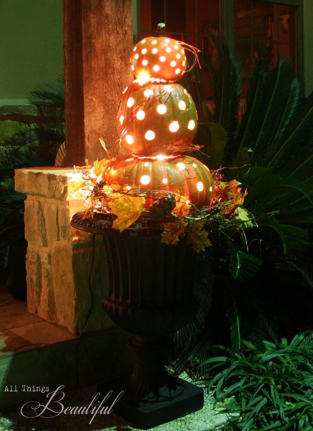 my first fall porch installment pumpkin topiary hometalk boerne tx christmas lights