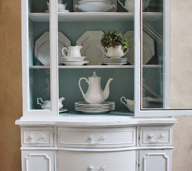 painted furniture china cabinet shabby chic, home decor, painted furniture