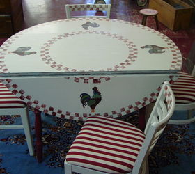 found this table amp chairs at a yard sale painted it amp reupholstered the, kitchen design, painted furniture