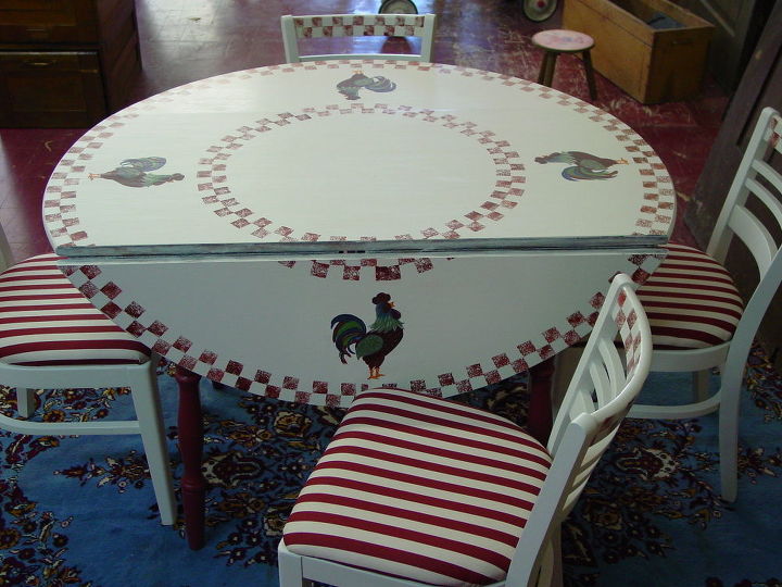 found this table amp chairs at a yard sale painted it amp reupholstered the, kitchen design, painted furniture