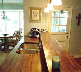 kitchen makeover with butcherblock countertops, countertops, diy, how to, kitchen backsplash, kitchen cabinets, kitchen design, This is the sink and bar area