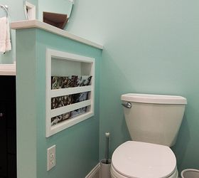 bathroom storage solutions, storage ideas, Need space and reading material Just build a rack in the wall