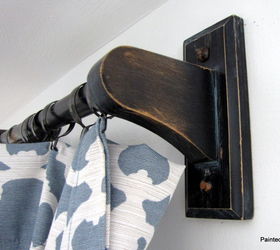 making curtain rods out of towel bars, home decor