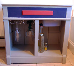 old cabinet into sports fan bar, kitchen cabinets, kitchen design, outdoor living, painted furniture