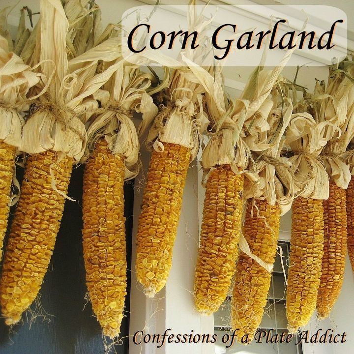how to make a dried corn garland a fun different and easy way to add some fall to, crafts, home decor, seasonal holiday decor, I love the natural look of my corn garland and it was easy to make