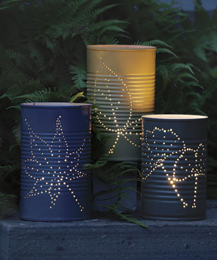 great ideas for garden lighting, crafts, lighting, outdoor living, repurposing upcycling, Turn tin cans into hanging lanterns an idea from Fine Gardening magazine via Garden Therapy