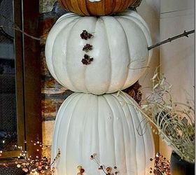 snowman pumpkin, crafts, seasonal holiday decor, Snowman Pumpkin