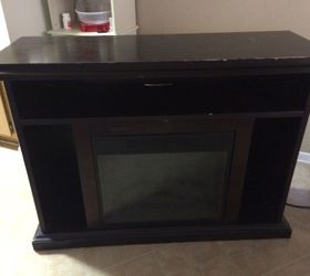 q electric fireplace heater, fireplaces mantels, painted furniture, repurposing upcycling