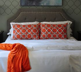 Cambio de imagen del dormitorio principal en gris y naranja