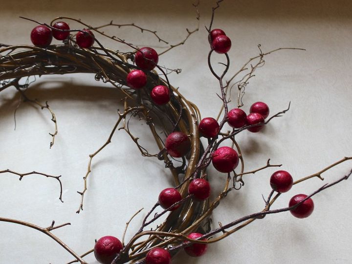 wreath fall berries dollar store grapevine, crafts, seasonal holiday decor, wreaths