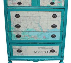 chest of drawers with 1965 map as accents, chalk paint, crafts, decoupage, home decor, painting, This old chest of drawers was in horrible shape The veneer had seen better days a long time ago I first chiseled off the remaining veneer that was the worst on the top