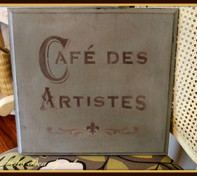 ooh la la d i y french cafe sign made from free cupboard door, crafts, doors, home decor, repurposing upcycling, after