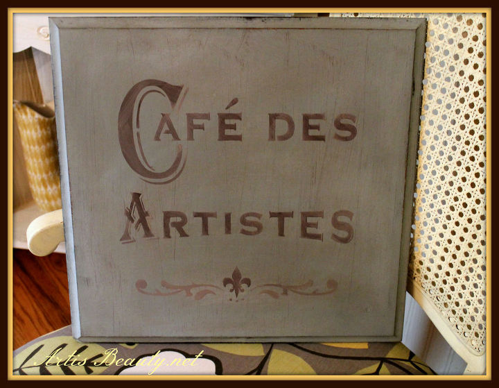 ooh la la d i y french cafe sign made from free cupboard door, crafts, doors, home decor, repurposing upcycling, after