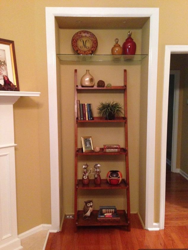 before and after of weird space beside fireplace, fireplaces mantels