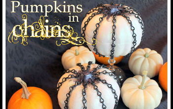 Chain covered pumpkins.