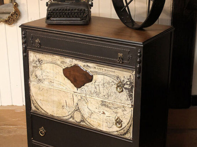 Repurposing Dresser With Decoupage Map Hometalk
