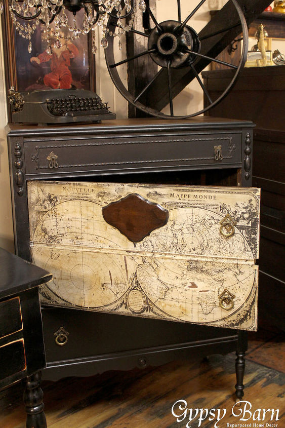 Repurposing Dresser With Decoupage Map Hometalk