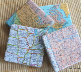 diy map coasters, crafts, decoupage, tiling, Map coasters would be perfect in your home