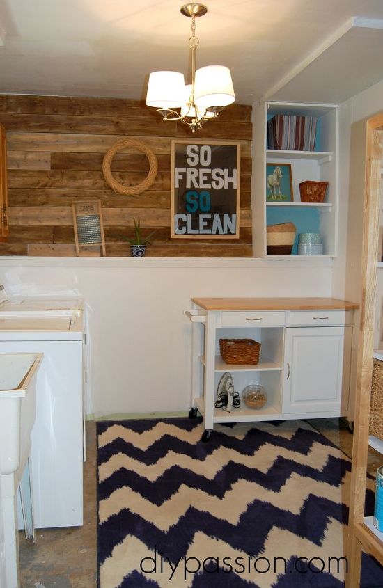 laundry room makeover budget pallet wall, diy, laundry rooms, repurposing upcycling, storage ideas, wall decor