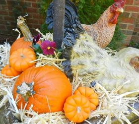 creating a front yard fall vignette featuring mr and mrs roo, seasonal holiday decor