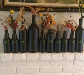 divertida decoracin diy de botellas de vino para accin de gracias, Idea fresca para la chimenea