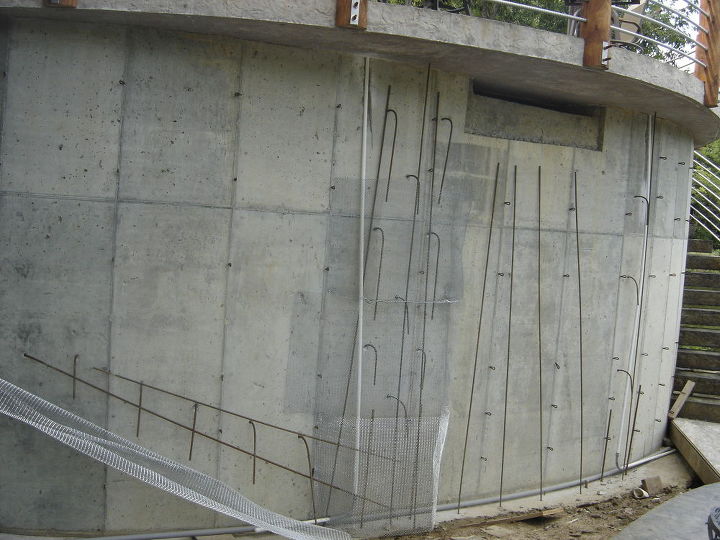 muro de contencin vertical de hormign tallado