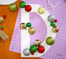 monogram ornament wreath, crafts, doors, seasonal holiday decor, wreaths