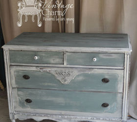 working with milk paint, painted furniture, MMS Iron Stone and a OFMP Sea Green