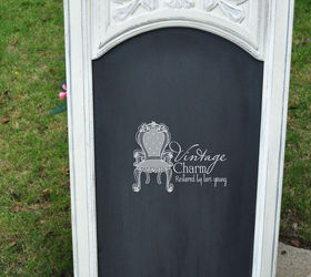 chalkboard and reclaimed drawer front signs, chalk paint, chalkboard paint, crafts, painting, Old Mirror turned chalkboard ASCP Old White with a little silver rub n buff to some of the details