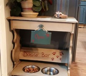 upcycling magazine table dog feeding bar, home decor, organizing, painted furniture, pets animals, repurposing upcycling