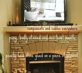 my rustic diy fireplace makeover, fireplaces mantels, home decor, Fireplace Before