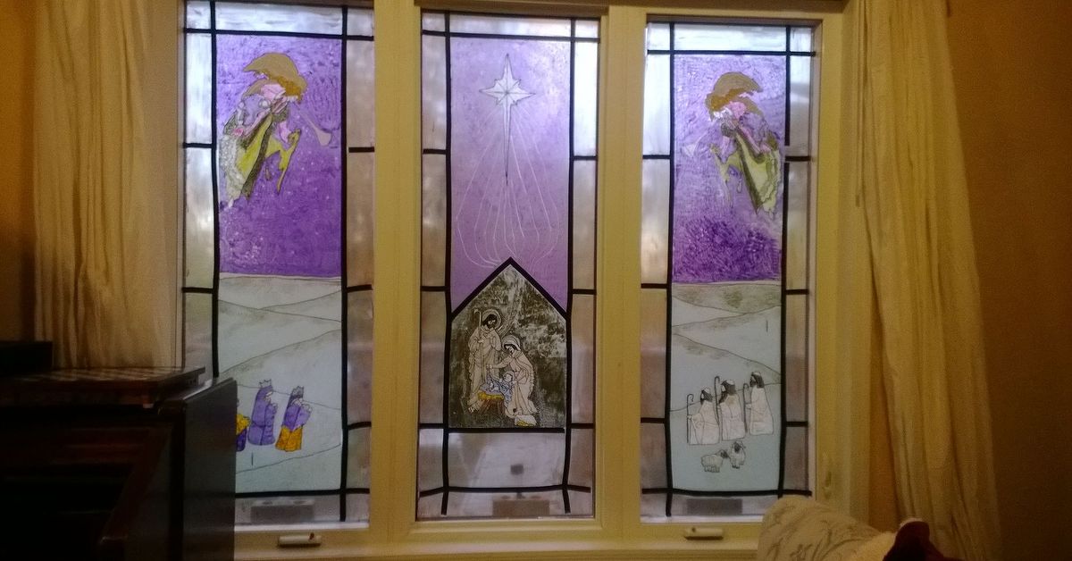 Christmas Stained Glass Windows From Clear Contact Paper Hometalk
