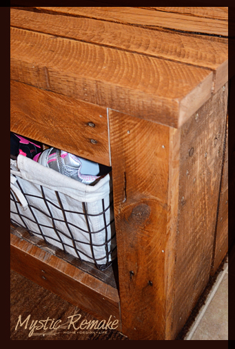 pallet wood storage bench hometalk