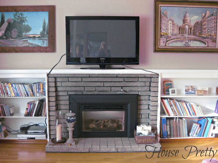 q would it devalue my fireplace to paint it out in white it is currently gray brick, concrete masonry, fireplaces mantels, painting, My fireplace in question