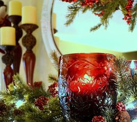 christmas mantel, seasonal holiday d cor, Christmas mantel closeup