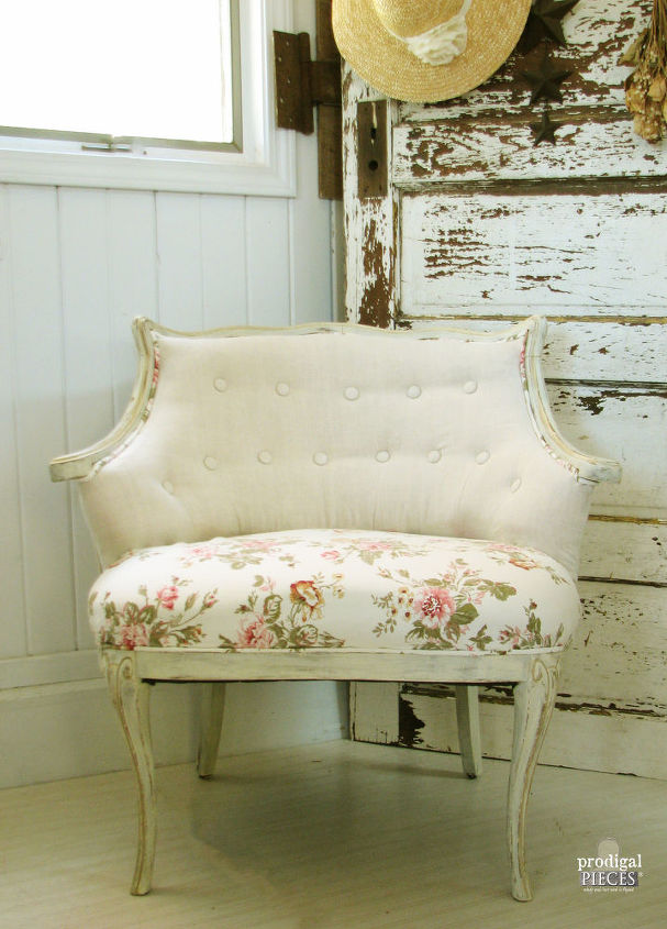 Linen & Roses Antique Chair Makeover Hometalk linen roses antique chair makeover, chalk paint, home decor, painted furniture, reupholster - Linen & Roses Antique Chair Makeover Hometalk