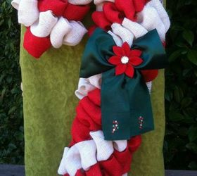 burlap candy cane wreath, crafts, seasonal holiday decor, wreaths